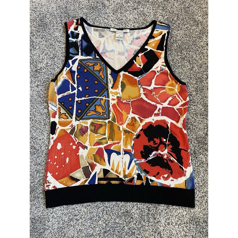 Peter Nygard Women's Colorful Artsy Knit Tank Size Large Petite